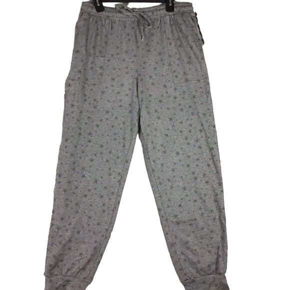 Knox Rose Women’s Star Print Jogger Sweatpants Size Large Coal Grey Lounge Pants - Picture 8 of 16